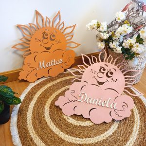 Sol infantil con nombre 3D