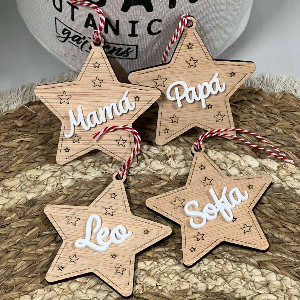Bola de Navidad (estrella + nombre blanco) - Imagen 3